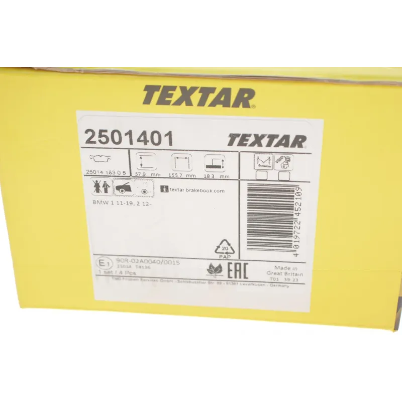 Колодки гальмівні (передні) BMW 1 (F20/F21)/2 (F22) 10- (Teves) Q+