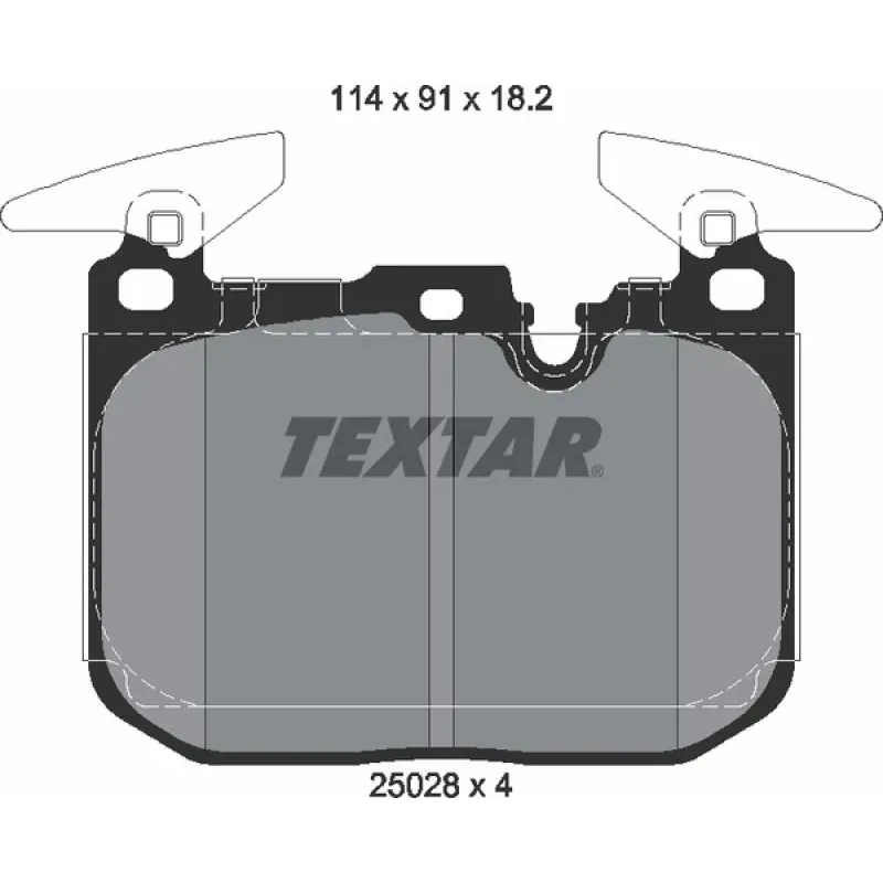 Колодки гальмівні передні TEXTAR 2502801 для BMW 1 (F20/F21), 3 (F30/F31/F34) 2010-, 91.2x18.2x114.8 мм