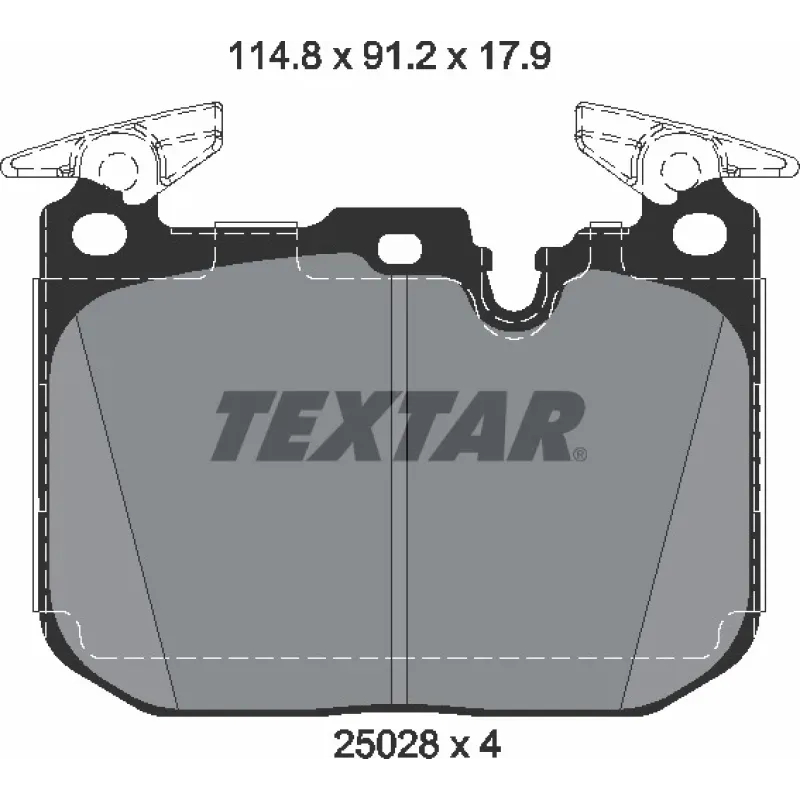 Колодки гальмівні передні TEXTAR 2502805 для BMW 3 (F30/F31/F34) 4 (F32/F36) 2011-, 17.9 мм