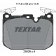 Колодки гальмівні передні TEXTAR 2502805 для BMW 3 (F30/F31/F34) 4 (F32/F36) 2011-, 17.9 мм