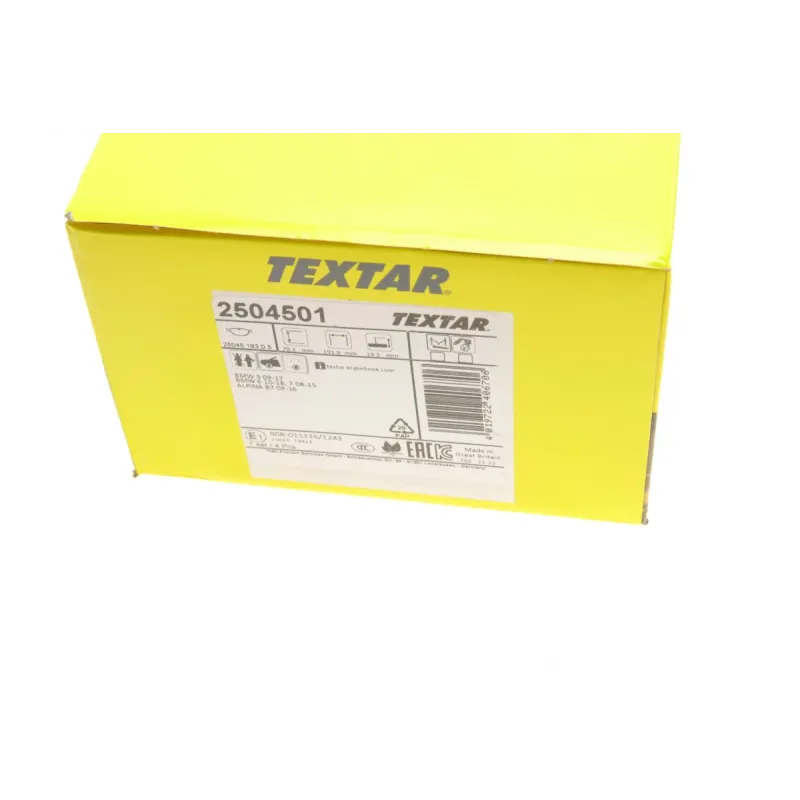 Колодки гальмівні передні TEXTAR 2504501 для BMW 5/6/7 F01/F10/F11/F07, 192.1x79.4 мм