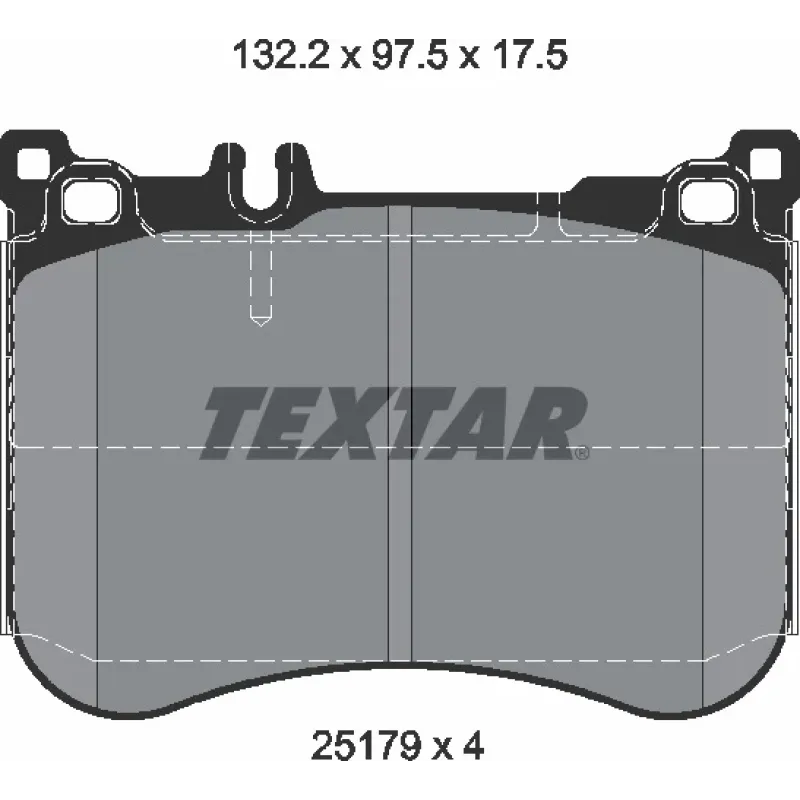 Колодки гальмівні передні TEXTAR 2517903 для Mercedes-Benz S-Class W222, C217, CLS C257 132.2x97.5x17.5