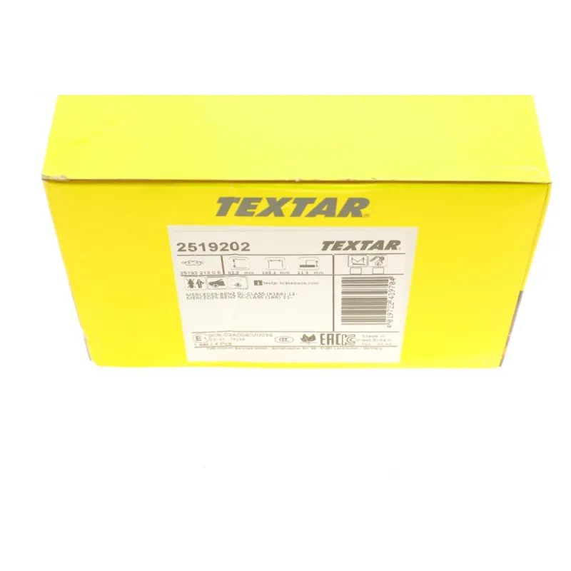Колодки гальмівні передні TEXTAR 2519202 для Mercedes-Benz M/GL/GLE/GLS-Class W166/X166 2011-, 193.3x64x21.3 мм