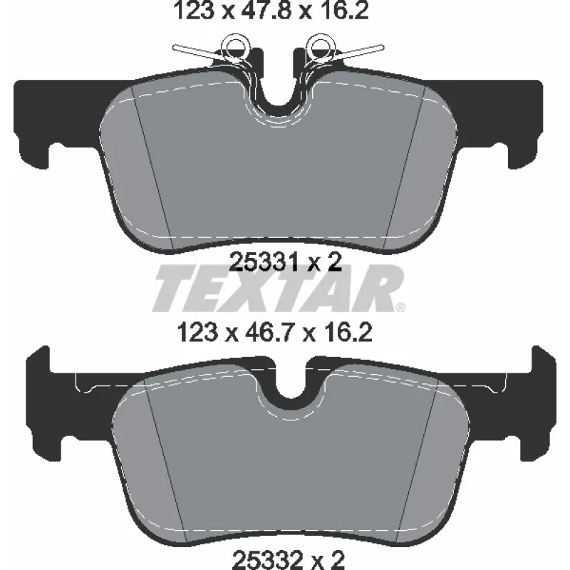 Колодки гальмівні задні TEXTAR 2533101 для BMW 2 Series F44/F45/F46, X1 F48, i3 I01