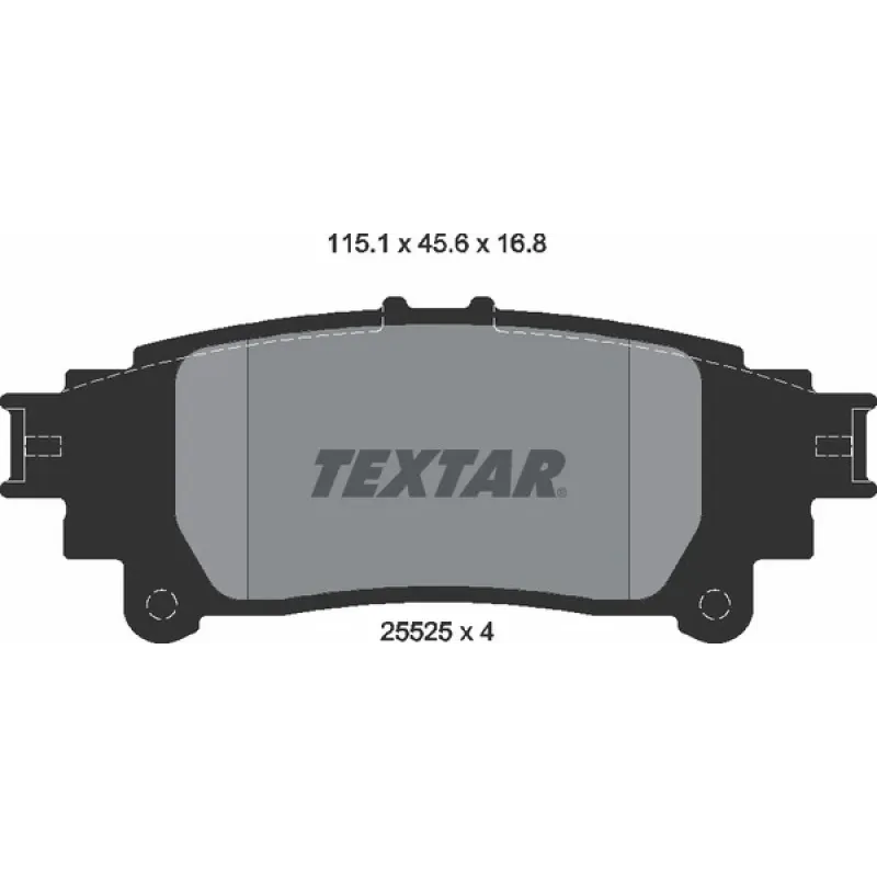 Колодки гальмівні задні TEXTAR 2552501 для Lexus GS/IS III/RC 2012-, 115.1x45.6x16.8 мм