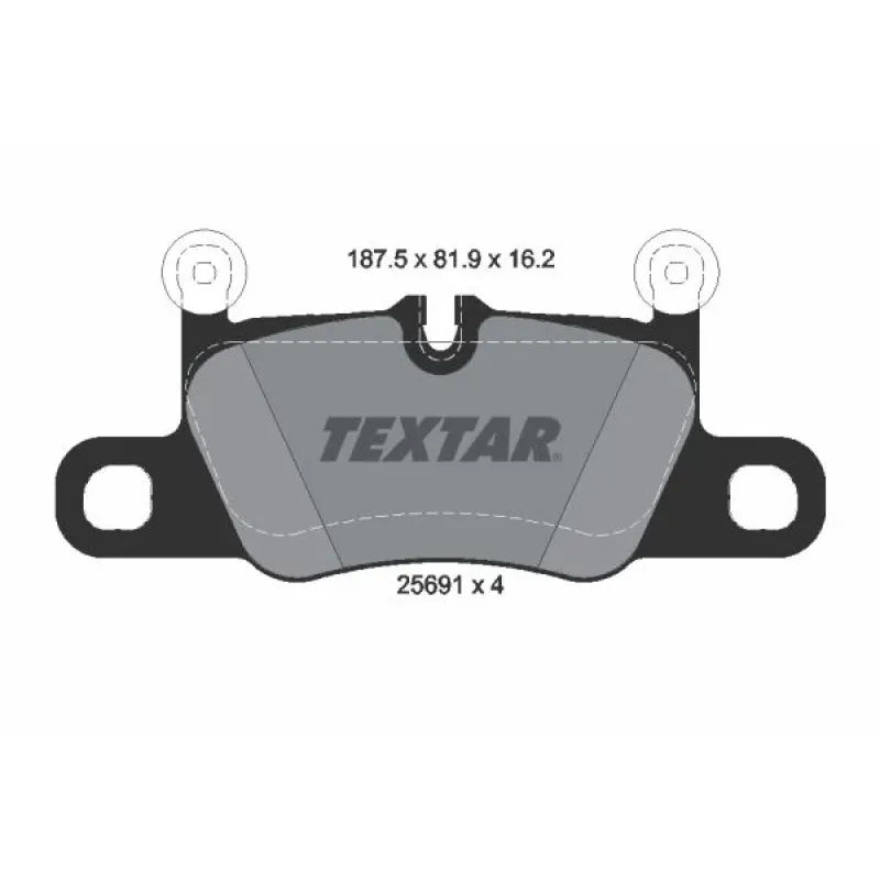 Колодки гальмівні задні TEXTAR 2569101 для Porsche 911 (991, 992) Cayenne Coupe (9YB) Brembo 187.5x81.9x16.2 мм