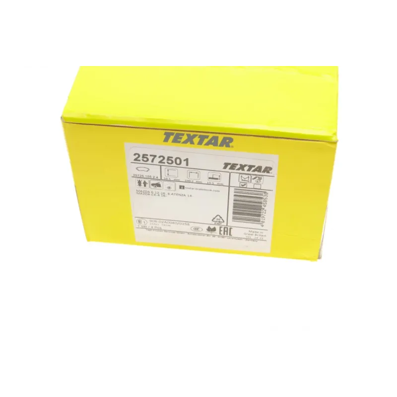 Колодки гальмівні передні TEXTAR 2572501 для Mazda 6 GJ/GH 2012- 140.4x59.5x15.5 мм