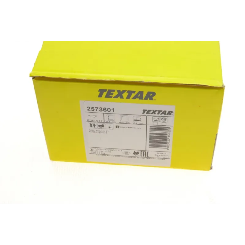 Колодки гальмівні передні TEXTAR 2573601 для Ford Connect II 13-, Escape II, Focus III, 180.1x65.4x17.9 мм