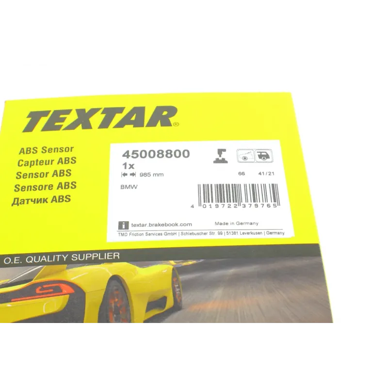 Датчик ABS задній TEXTAR 45008800 для BMW 1 (E81/E87), 3 (E90/E91) 2004-2011, довжина 985 мм