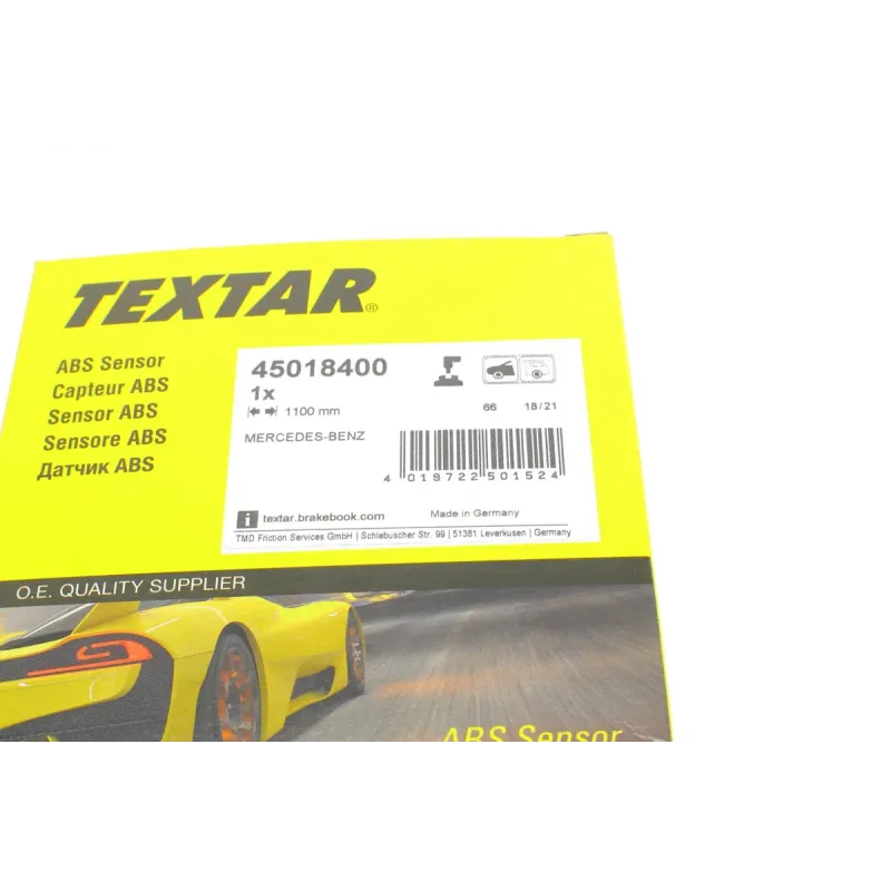 Датчик ABS передній TEXTAR 45018400 для Mercedes-Benz S-Class W221 2005-2013, довжина 1100 мм
