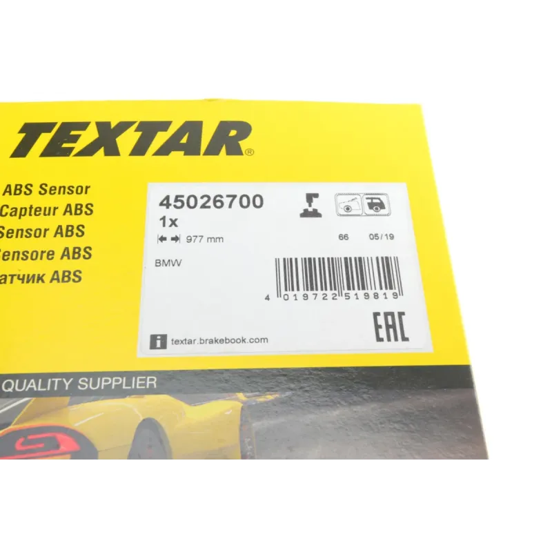 Датчик ABS задній TEXTAR 45026700 для BMW 3 (E90) 2005-2011 325 i 218 к.с. довжина 977 мм