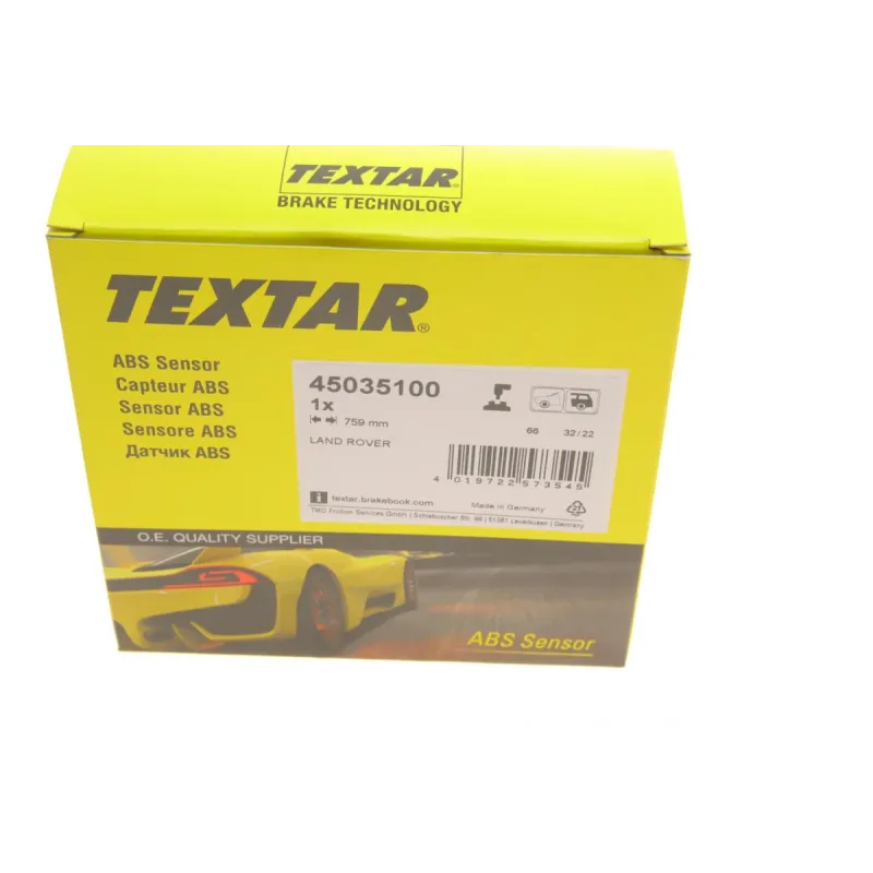 Датчик ABS задній TEXTAR 45035100 для Land Rover Range Rover Evoque (LV) 2011-2019, L=759мм
