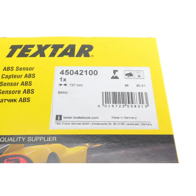 Датчик ABS задній TEXTAR 45042100 для BMW 2 GT (F46) 2015-2020, 737 мм