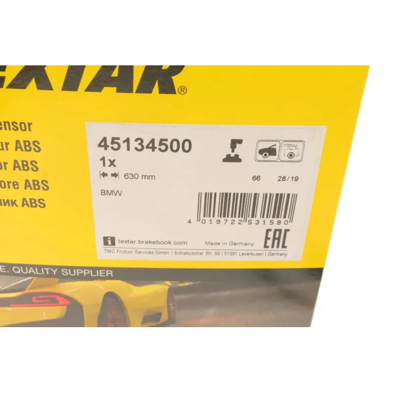 Датчик ABS передній TEXTAR 45134500 для BMW 3 Gran Turismo (F34)/4 Gran Coupe (F36) 630 мм