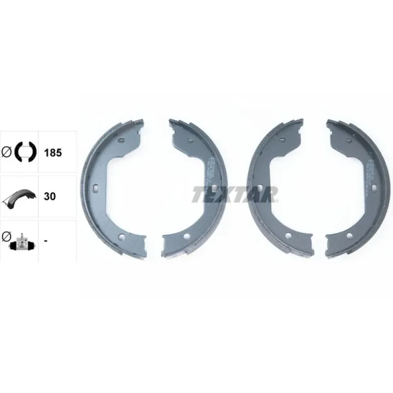Колодки ручника TEXTAR 91058700 для VW T5 2003-, 185x30 мм (без пружини)