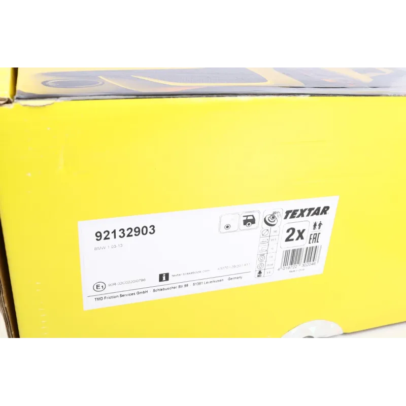 Диск гальмівний задній TEXTAR 92132903 для BMW 1 (E81/E87) 2004-2011, 280x10 мм
