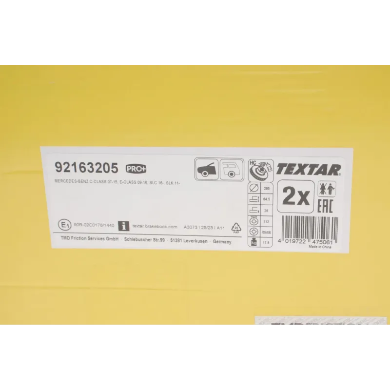 Диск гальмівний (передній) MB E-class (W211/W212/S211/S212) 02-09 (295x28) PRO+