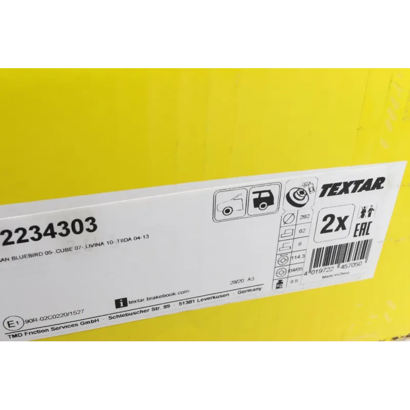Диск гальмівний (задній) Nissan Cube 09-/Tiida 04-13 (292x9) PRO