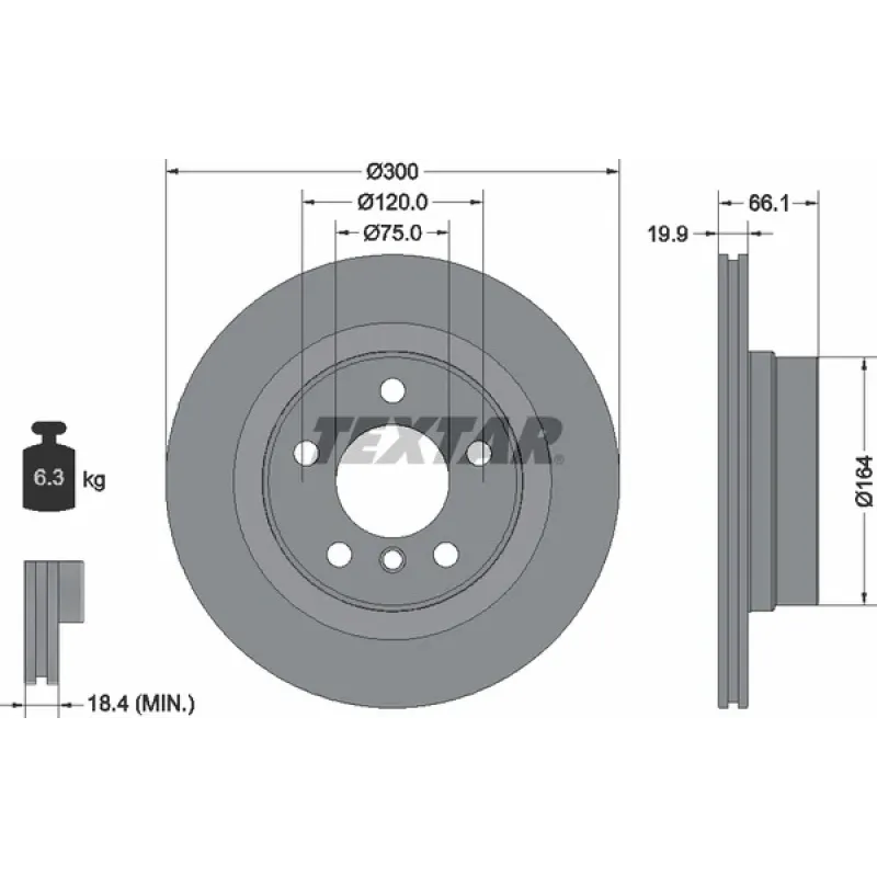 Диск гальмівний (задній) BMW 1 (F20/F21)/ 3 (F30/F31)/ 4 (F32/F36) 11- (300x19.9) PRO