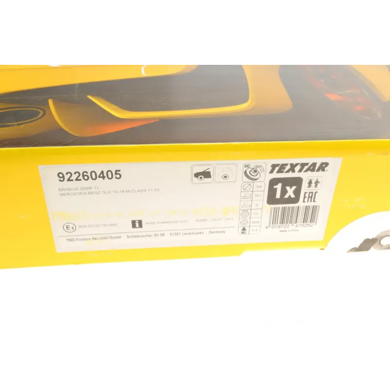 Диск гальмівний передній TEXTAR 92260405 для Mercedes-Benz M-Class W166/GLE W166 2011-2018 330x32 мм