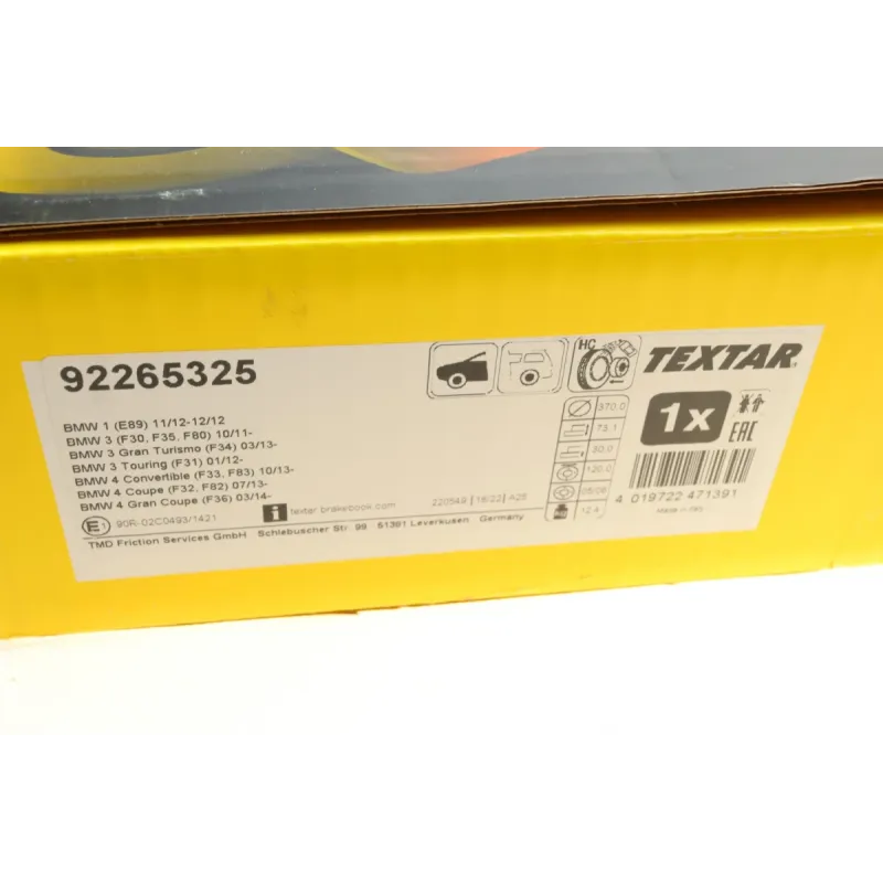 Диск гальмівний (передній) BMW 3 (F30/F80)/4 (F32/F82) 11-18 (370x30) PRO+