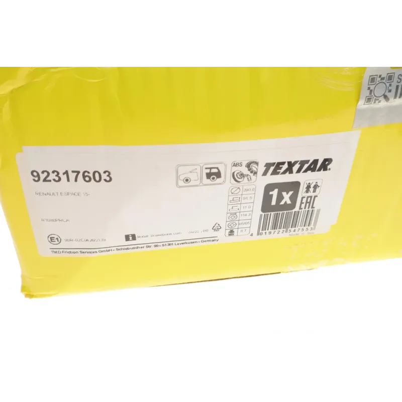 Диск гальмівний задній TEXTAR 92317603 для Renault Espace V 1.6 dCi 2015- (290x11 мм)