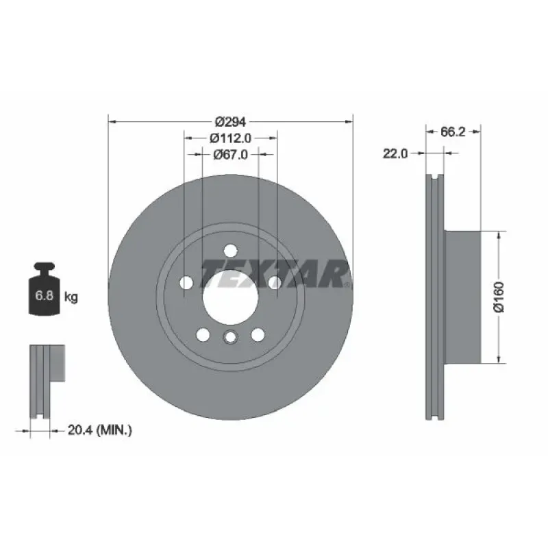 Диск гальмівний (передній) BMW 3 (G20/G80/G28) 19- (294x22) PRO+ B47/B48