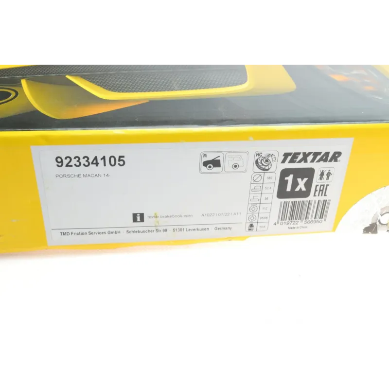 Диск гальмівний передній TEXTAR 92334105 для Porsche Macan 360x36 мм