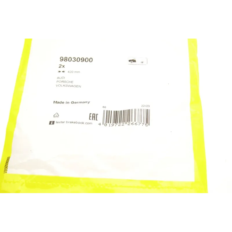 Датчик зносу гальмівних колодок TEXTAR 98030900 передній для VW Touareg, Audi Q7, Porsche Cayenne