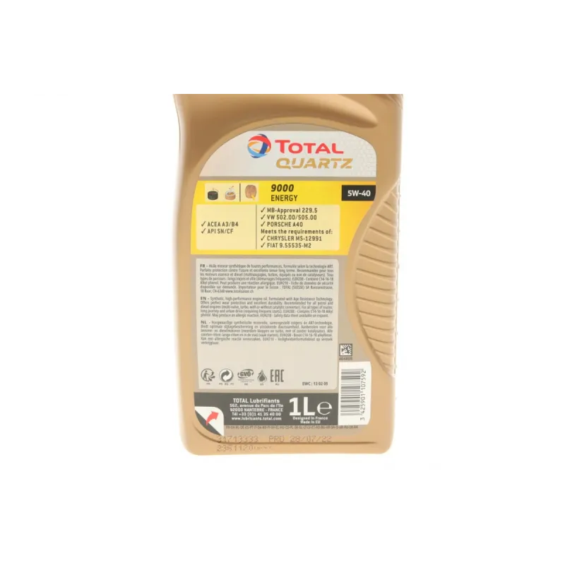 Моторна олива TOTAL Quartz 9000 Energy 5W40 (1л) MB 229.1/VW 502.00/505.00 (213765)