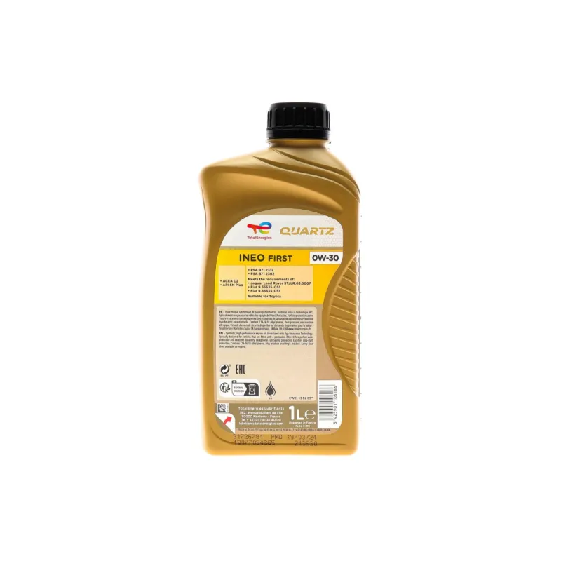 Моторна олива TOTAL INEO FIRST 0W30 1л (B71 2312/WSS-M2C934-B/ACEA C2) 213830