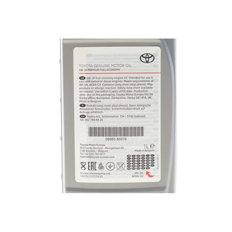 Моторна олива TOYOTA 5W30 PFE (1L) 08880-86076 ACEA C2/API SN