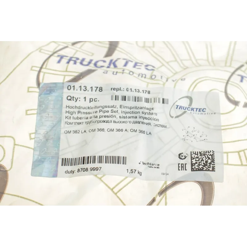 Трубки паливні високого тиску TRUCKTEC AUTOMOTIVE 01.13.178 для Mercedes-Benz OM364-366 (комплект)