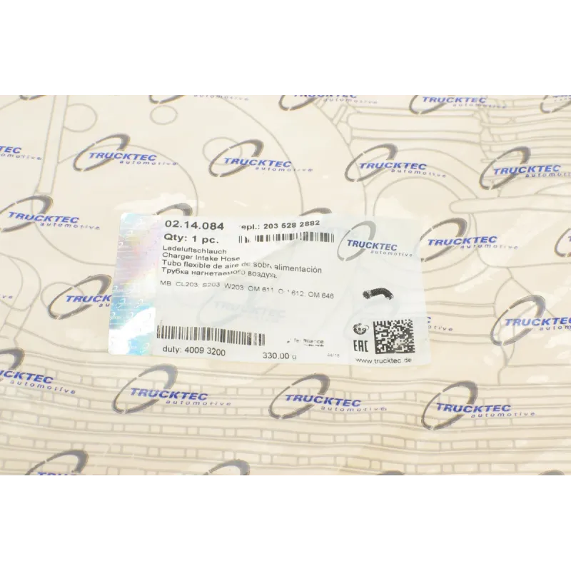 Патрубок інтеркулера TRUCKTEC AUTOMOTIVE 02.14.084 для Mercedes-Benz C-Class W203 2000-2008 2.2-2.7 CDI