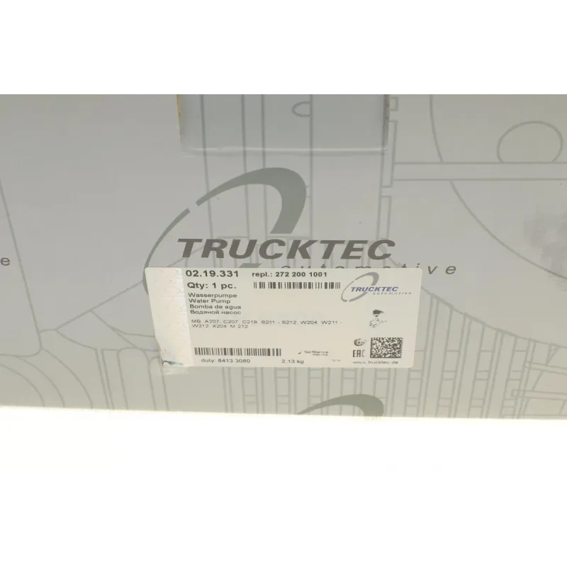 Помпа води TRUCKTEC AUTOMOTIVE 02.19.331 для Mercedes-Benz C-Class W204, E-Class W211/W212 2007-2011