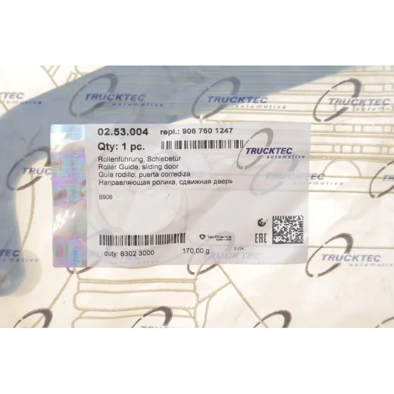Ролик дверей центральний лівий TRUCKTEC AUTOMOTIVE 02.53.004 для Mercedes-Benz Sprinter 3,5-t (W906) 2006-2018