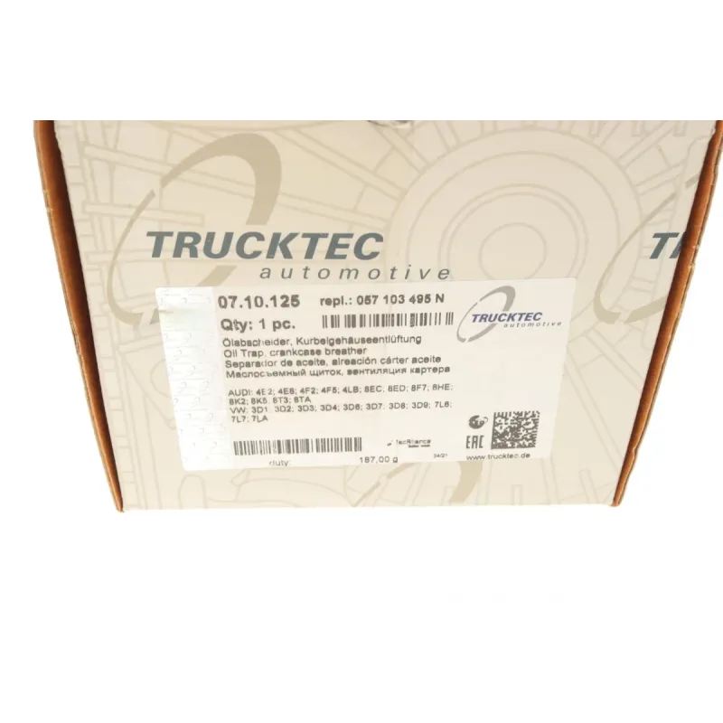 Сепаратор мастиловіддільник TRUCKTEC AUTOMOTIVE 07.10.125 для Audi Q5/Q7, VW Touareg 3.0 TDI 2004-