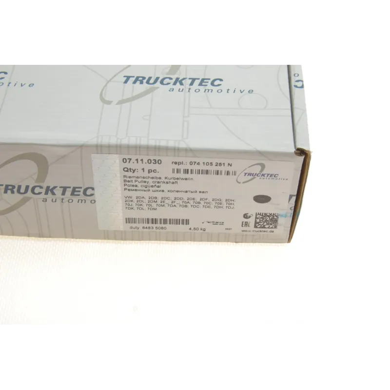 Шків колінвалу TRUCKTEC AUTOMOTIVE 07.11.030 для VW LT, Crafter 2.5TDI, діаметр 190 мм, 6 ребер