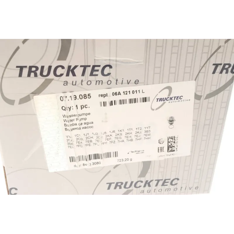 Помпа води TRUCKTEC AUTOMOTIVE 07.19.085 для Audi A4, A6, VW Golf IV, Passat B5 1.8T/2.0 2003-
