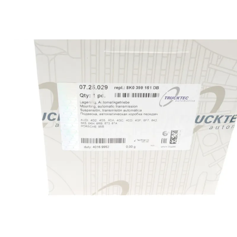 Подушка КПП TRUCKTEC AUTOMOTIVE 07.25.029 задня для Audi A4 B8/A6 C7/Q5 8R
