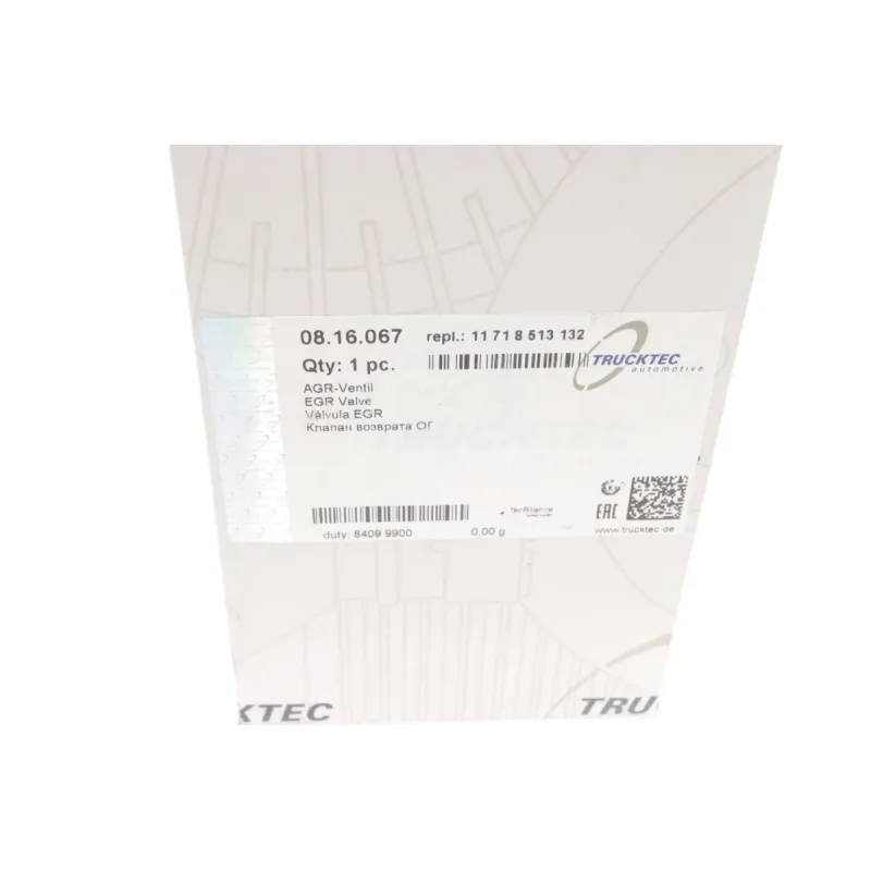 Клапан EGR TRUCKTEC AUTOMOTIVE 08.16.067 для BMW 3 (F30/G20), 5 (F10/G30) B47/B57