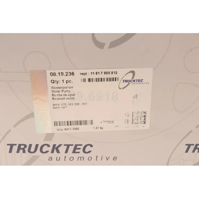 Помпа води TRUCKTEC AUTOMOTIVE 08.19.236 для BMW 3 (E90/E91/E92) 335d, X3 (E83) 3.0d