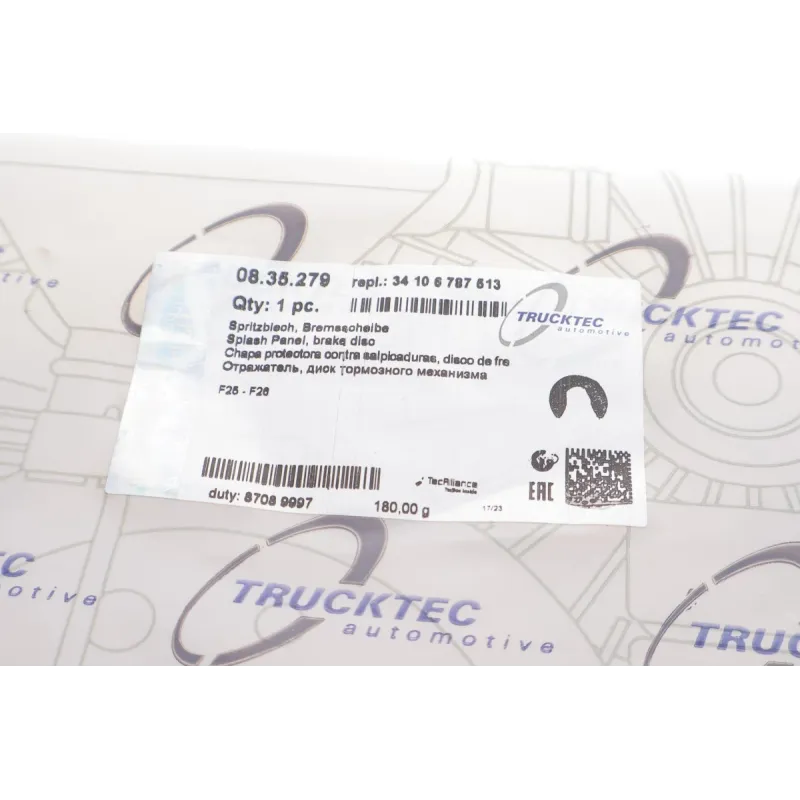 Захист гальмівного диска передній лівий TRUCKTEC AUTOMOTIVE 08.35.279 для BMW X3 (F25) X4 (F26)