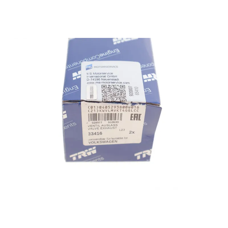 Клапан випускний TRW Engine Components 33416 для Audi 100/80/A4/A6, Volkswagen Caddy/T5 33x7x91.2 мм