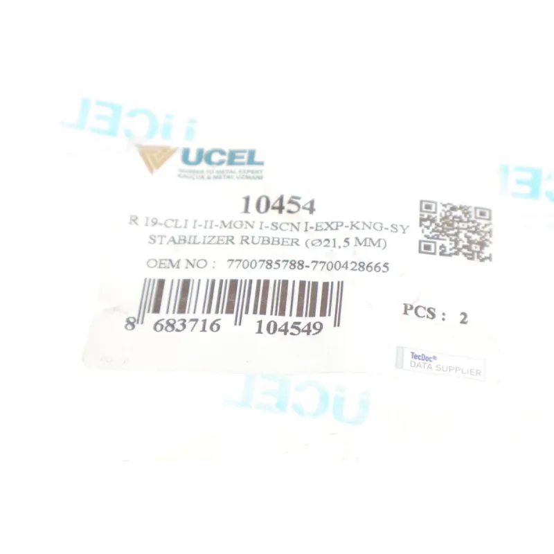 Втулка стабілізатора переднього UCEL 10454 для Renault Kangoo 1997-, d=21мм