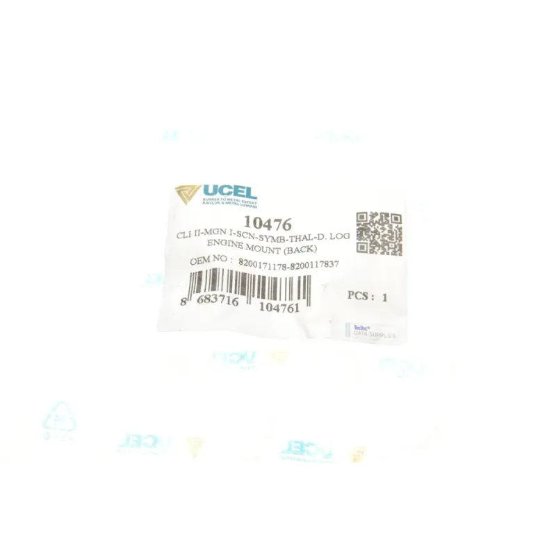 Подушка КПП UCEL 10476 задня для Renault Kangoo 1.5dCi (внутрішня ОЕ)