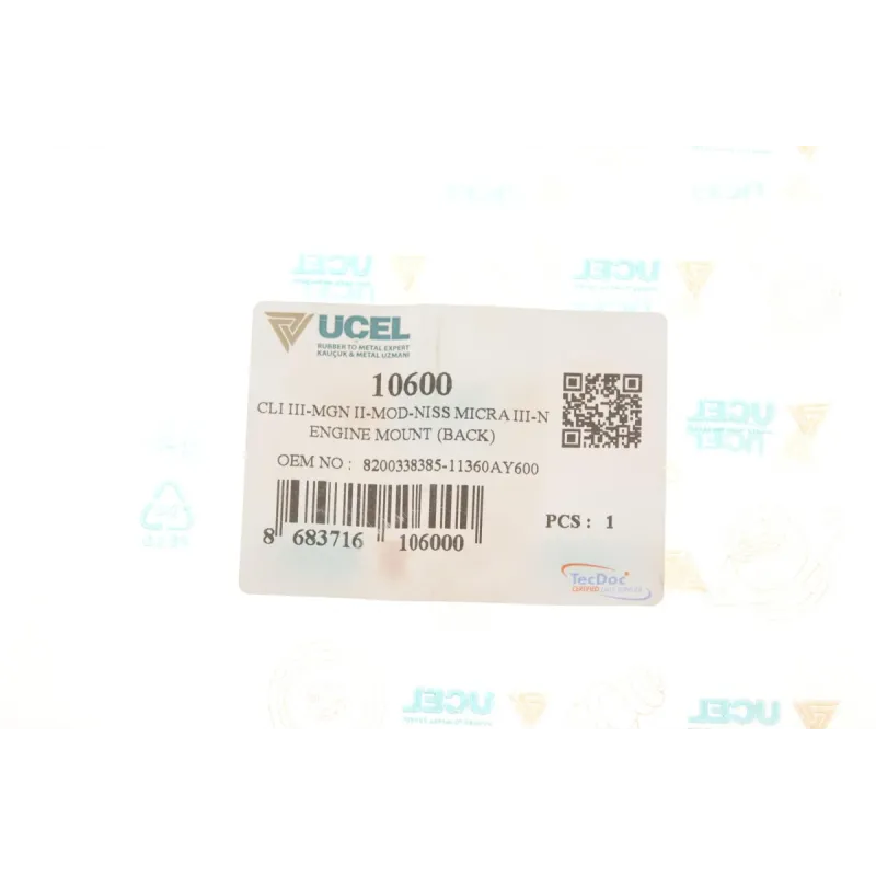 Подушка двигуна задня UCEL 10600 для Renault Kangoo 1.5dCi 08-, Dacia Logan 1.5dCi