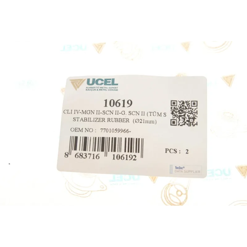 Втулка стабілізатора переднього UCEL 10619 для Renault Clio IV, Grand Scenic II, Megane II (d=22mm)