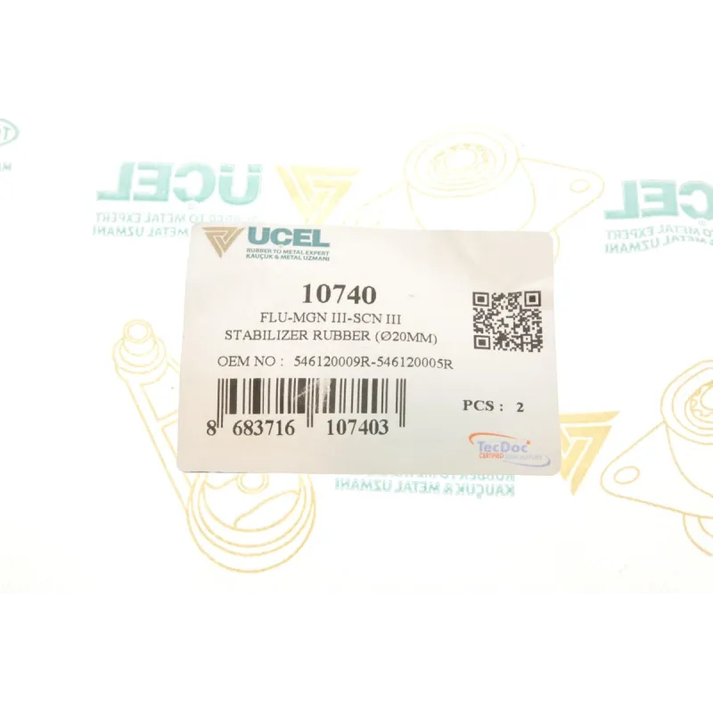 Втулка стабілізатора переднього UCEL 10740 для Renault Megane III, Fluence d=20mm