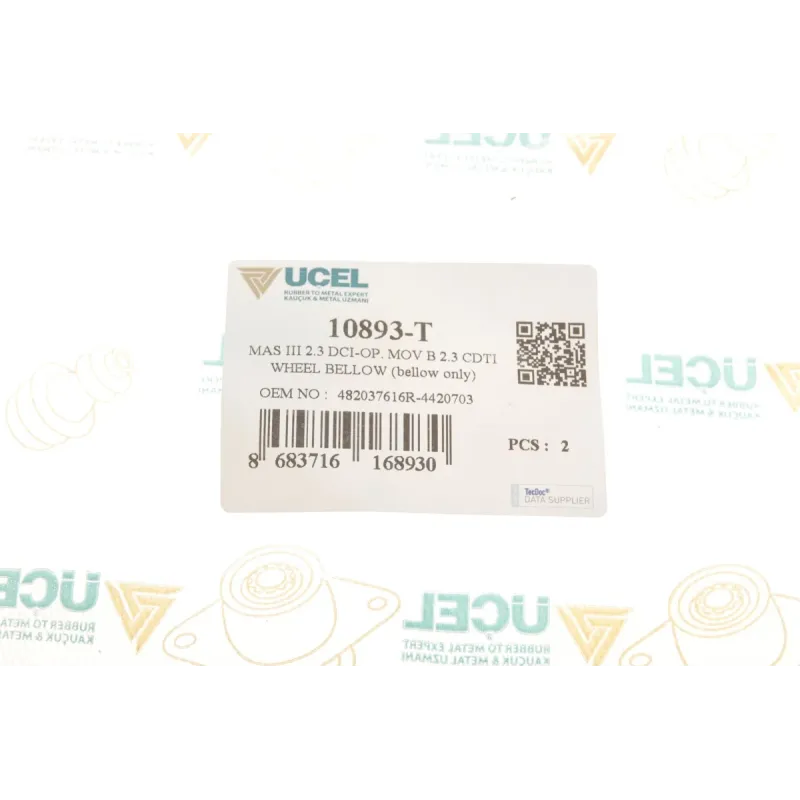 Пильник рейки рульової UCEL 10893-T лівий для Renault Master III, Opel Movano B 2.3 CDTI 2010-, діаметр 16/56 мм
